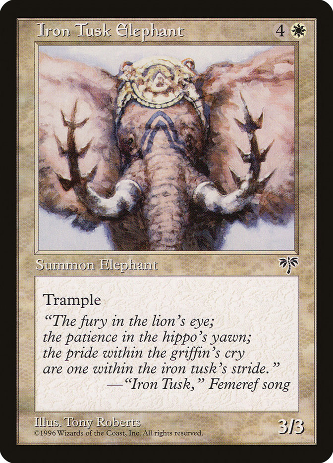 Iron Tusk Elephant MIR-22 Mirage Magic card