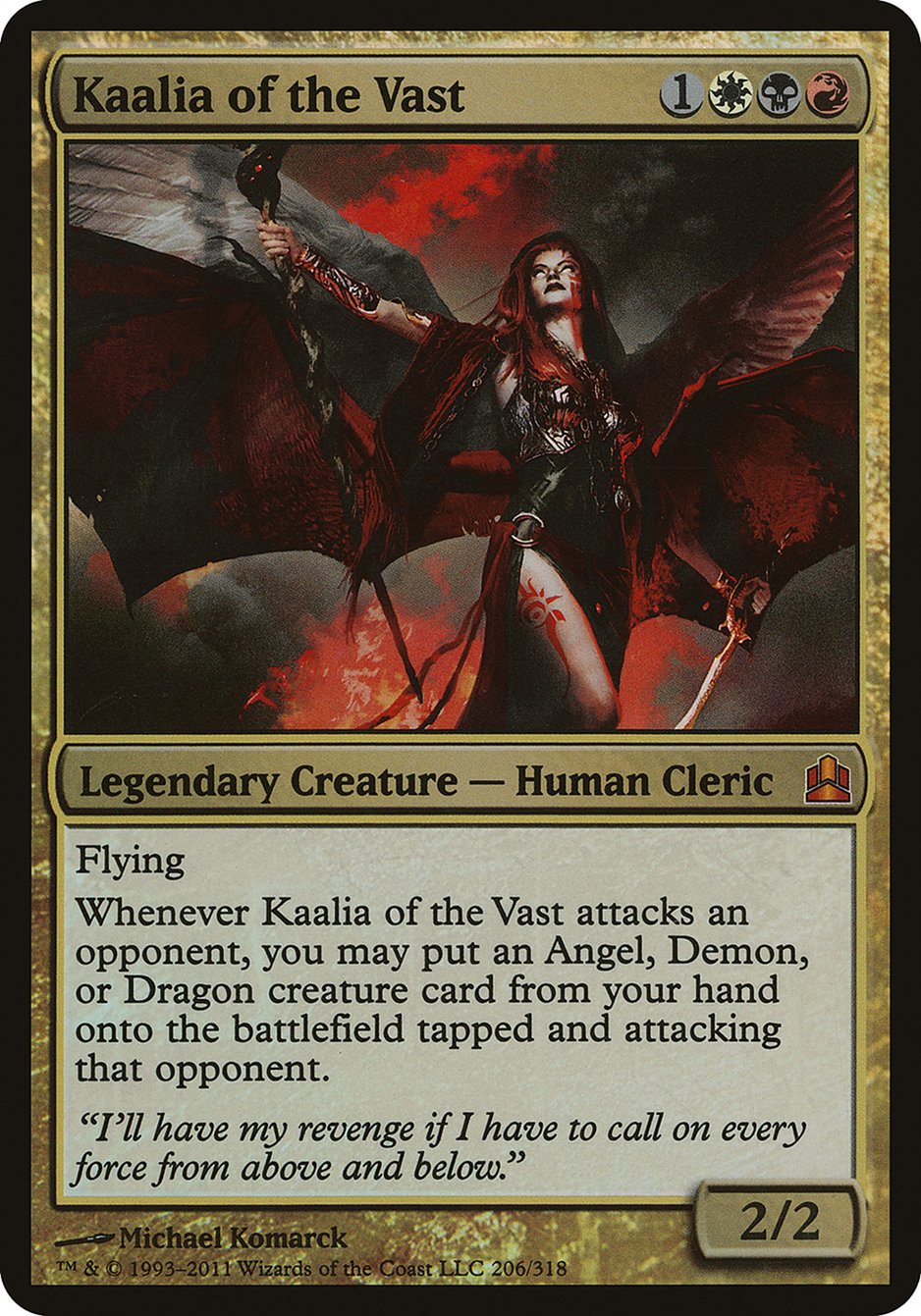 Kaalia of the Vast OCMD-206 Commander 2011 Oversized Magic card