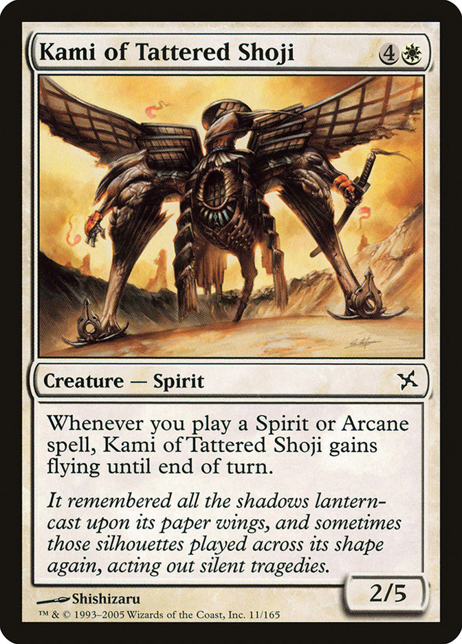 Kami of Tattered Shoji BOK-11 Betrayers of Kamigawa Magic card