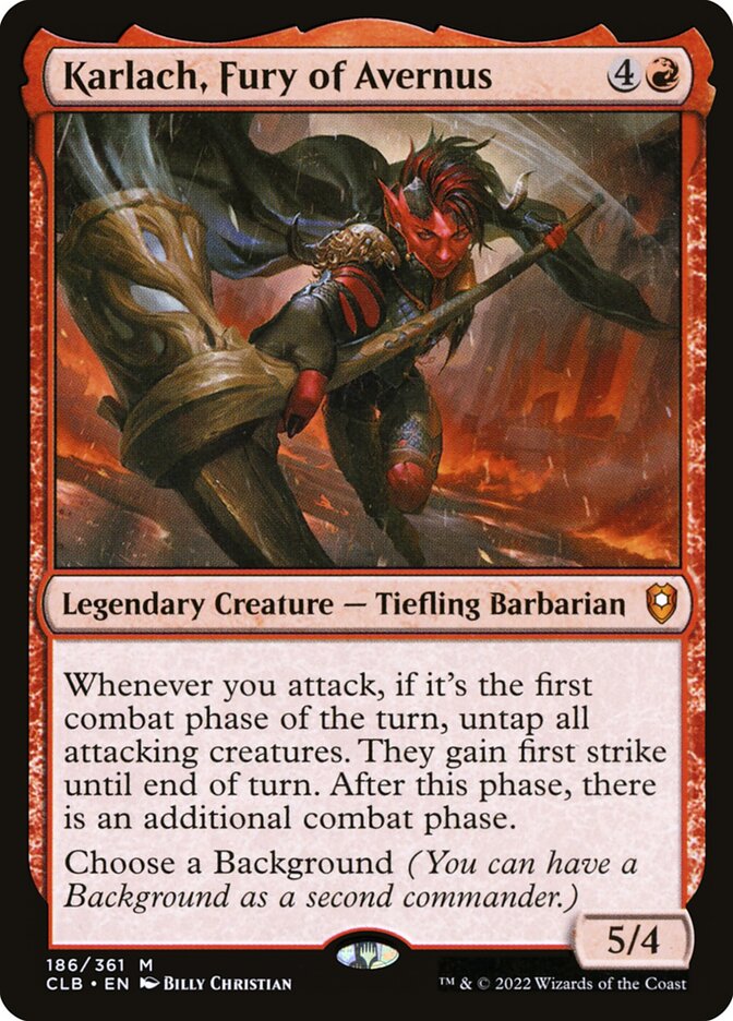 Karlach, Fury of Avernus CLB-186 Commander Legends: Battle for Baldur's Gate Magic card
