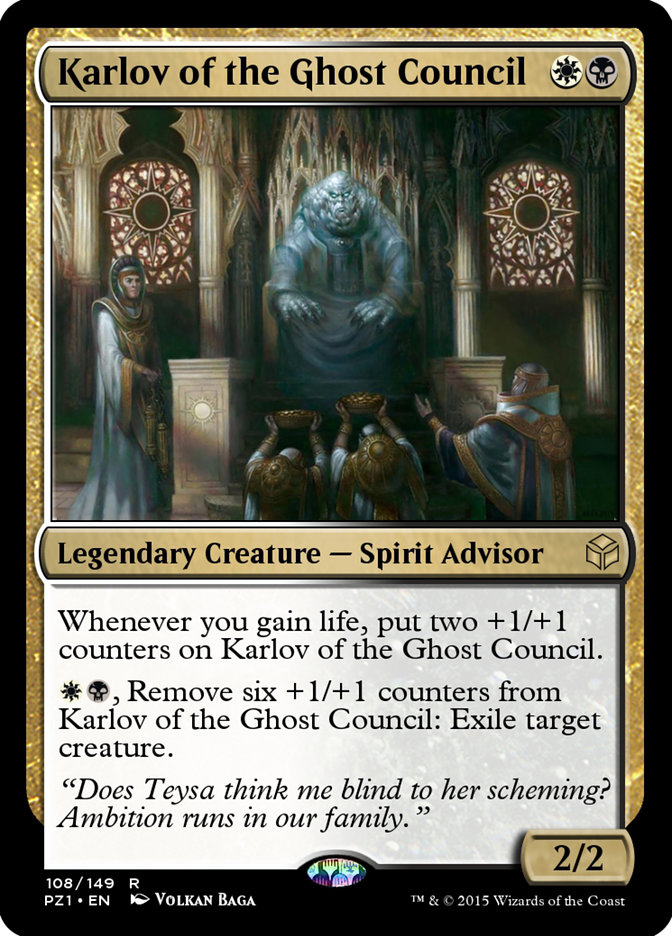 Karlov of the Ghost Council PZ1-108 Legendary Cube Prize Pack Magic card