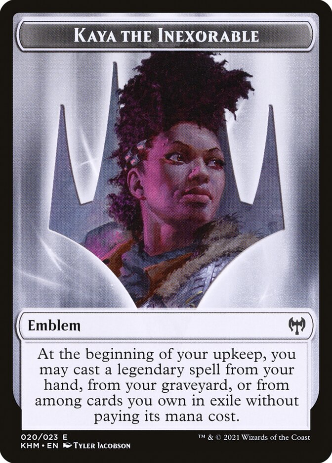 Kaya the Inexorable Emblem TKHM-20 Kaldheim Tokens Magic card