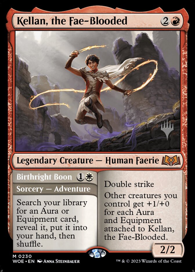 Kellan, the Fae-Blooded // Birthright Boon PWOE-230P Wilds of Eldraine Promos Magic card