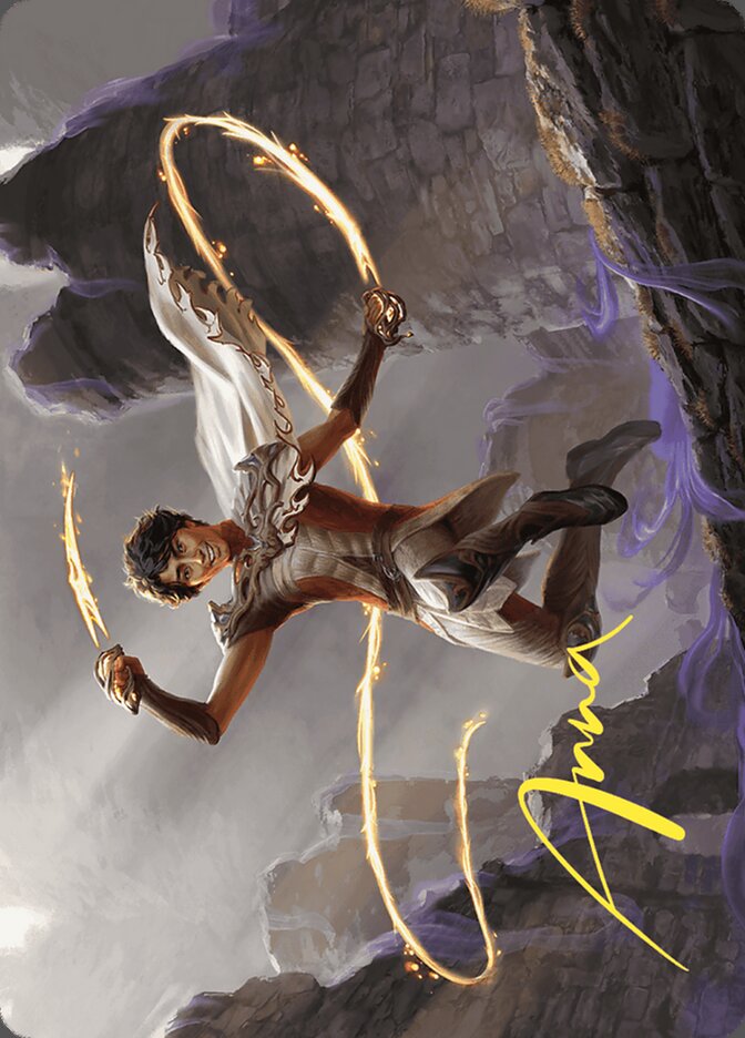 Kellan, the Fae-Blooded // Kellan, the Fae-Blooded AWOE-39 Wilds of Eldraine Art Series Magic card