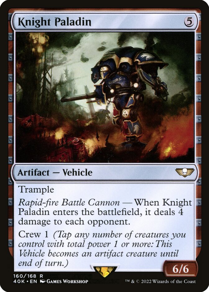 Knight Paladin 40K-160 Warhammer 40,000 Commander Magic card
