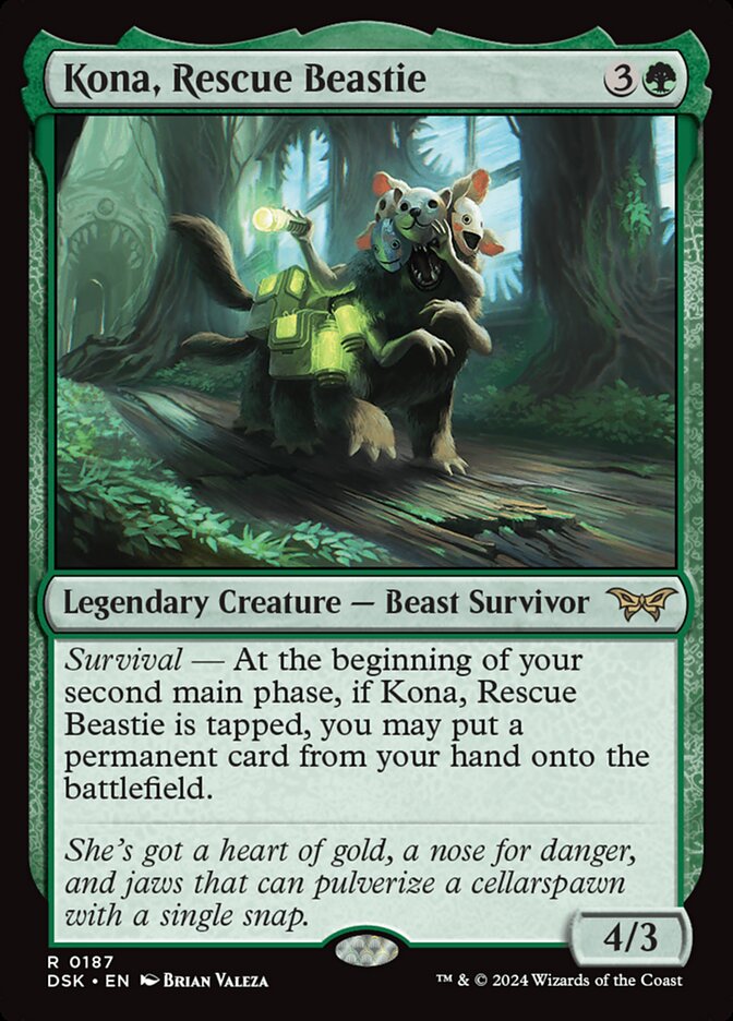 Kona, Rescue Beastie DSK-187 Duskmourn: House of Horror Magic card