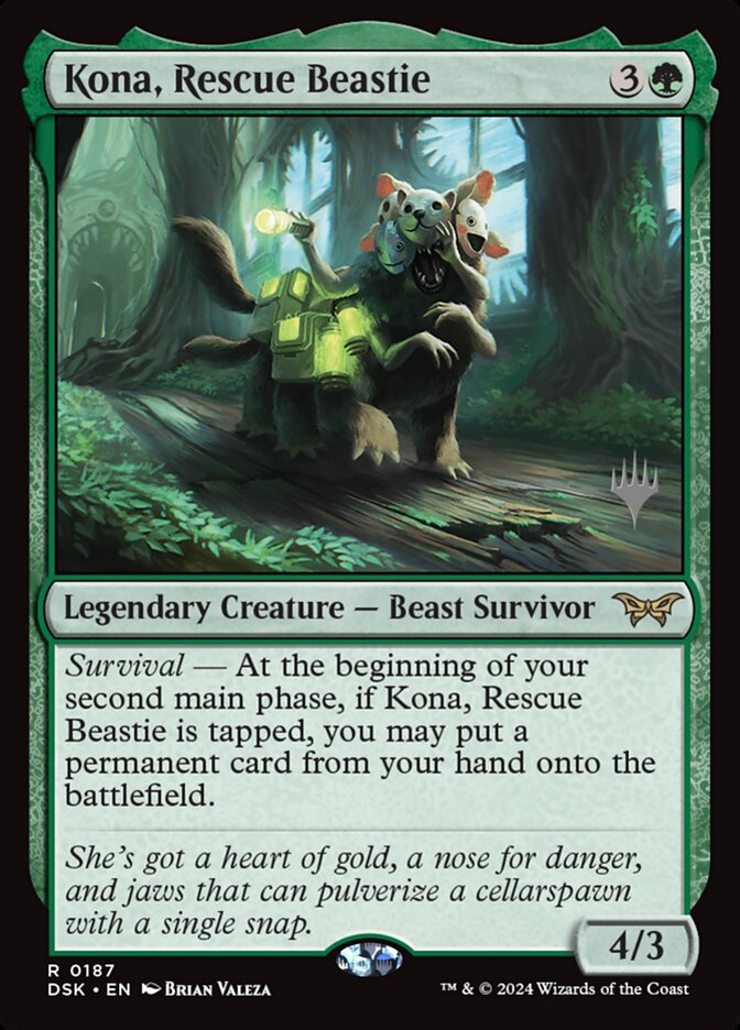 Kona, Rescue Beastie PDSK-187P Duskmourn: House of Horror Promos Magic card