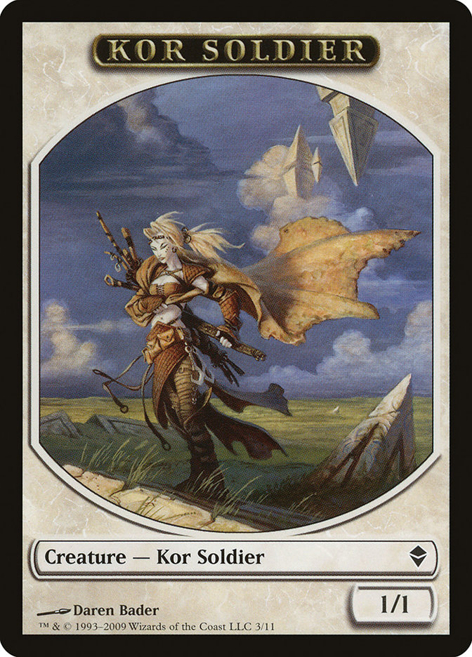 Kor Soldier TZEN-3 Zendikar Tokens Magic card