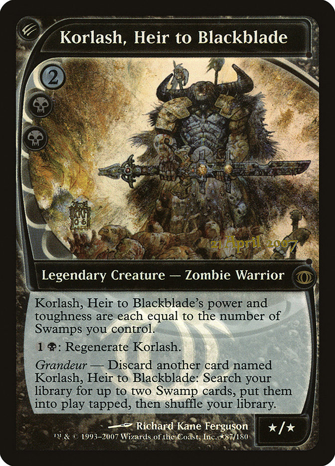 Korlash, Heir to Blackblade PFUT-87STAR Future Sight Promos Magic card