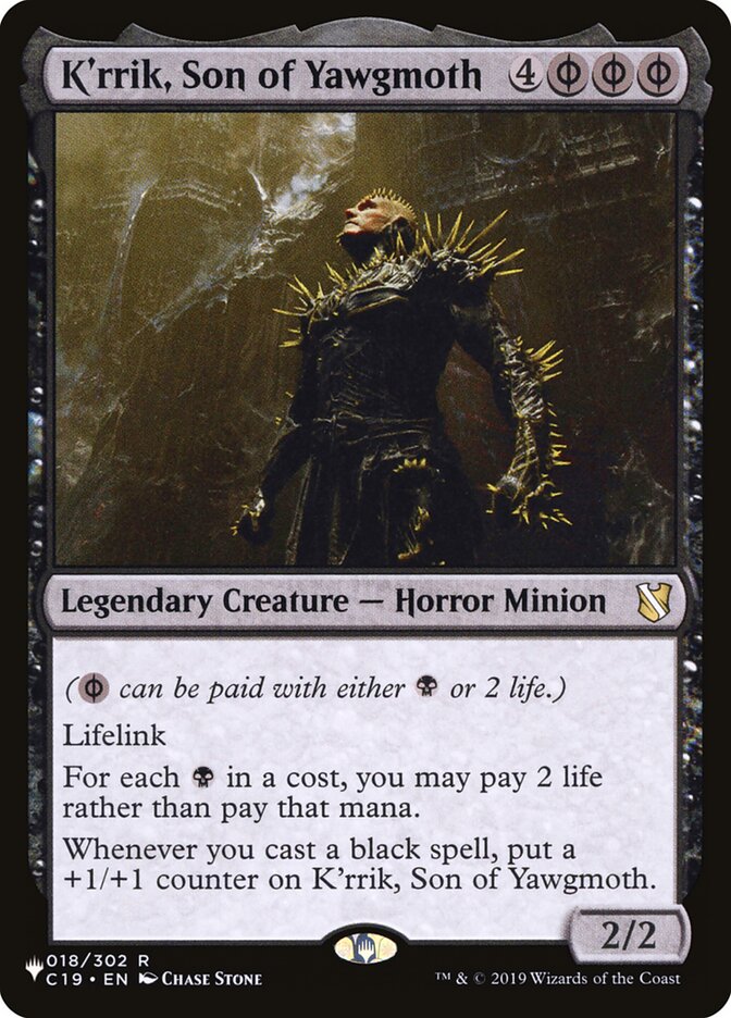 K'rrik, Son of Yawgmoth PLST-C19-18 The List Magic card