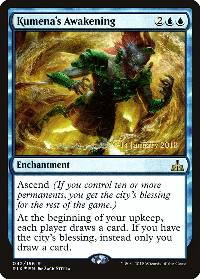 Kumena's Awakening PRIX-42S Rivals of Ixalan Promos Magic card