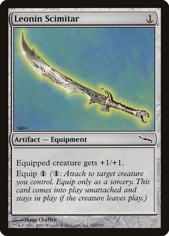 Leonin Scimitar MRD-193 Mirrodin Magic card