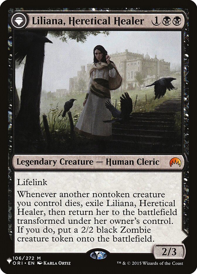 Liliana, Heretical Healer // Liliana, Defiant Necromancer PLST-ORI-106 The List Magic card