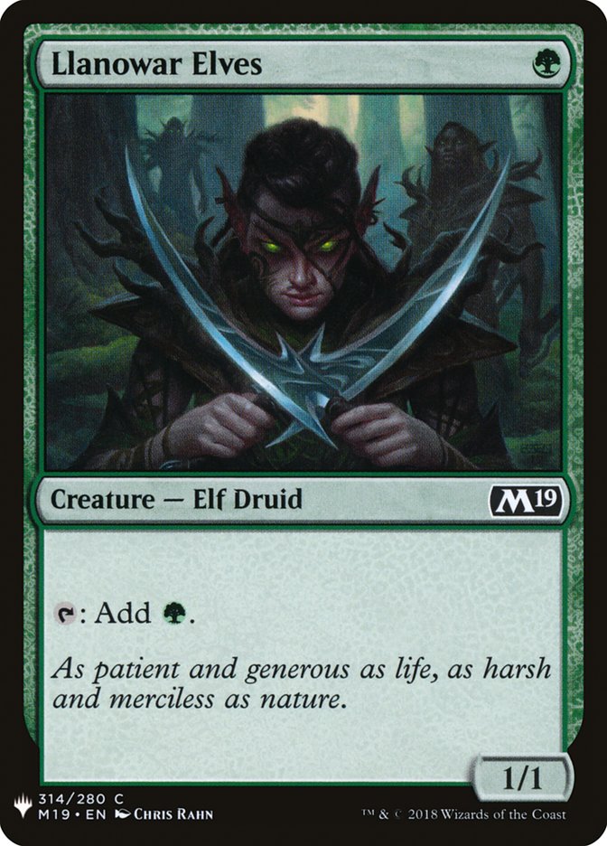 Llanowar Elves PLST-M19-314 The List Magic card