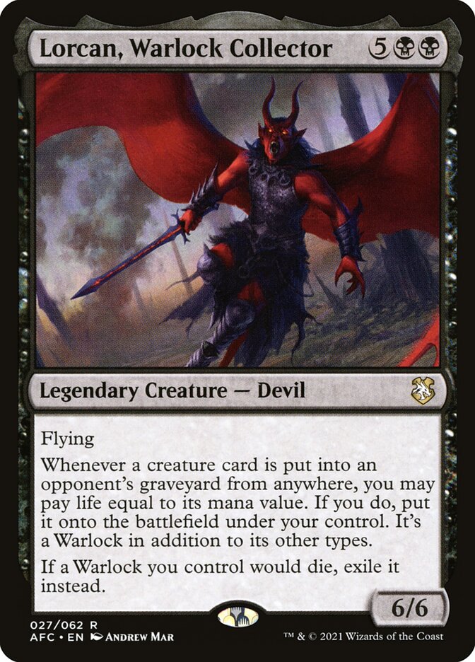 Lorcan, Warlock Collector AFC-27 Forgotten Realms Commander Magic card