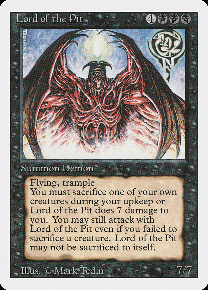 Lord of the Pit 3ED-116 Revised Edition Magic card