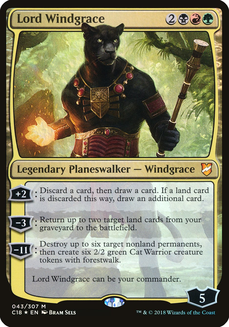 Lord Windgrace OC18-43 Commander 2018 Oversized Magic card