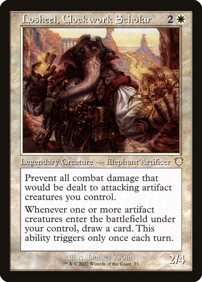 Losheel, Clockwork Scholar BRC-73 The Brothers' War Commander Magic card