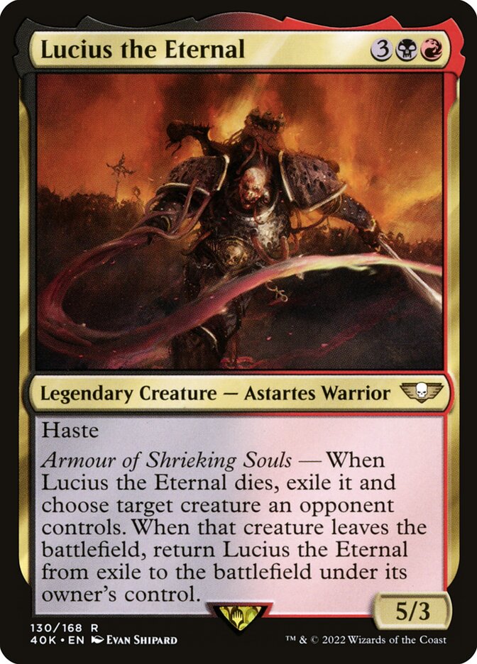 Lucius the Eternal 40K-130 Warhammer 40,000 Commander Magic card