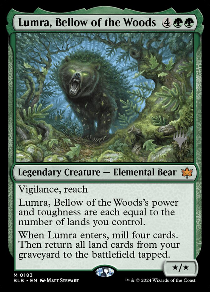 Lumra, Bellow of the Woods PBLB-183P Bloomburrow Promos Magic card