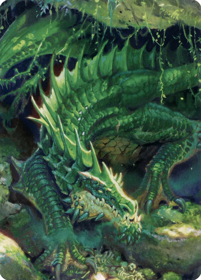 Lurking Green Dragon // Lurking Green Dragon ACLB-1 Battle for Baldur's Gate Art Series Magic card