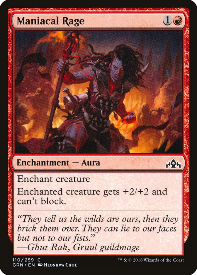 Maniacal Rage GRN-110 Guilds of Ravnica Magic card