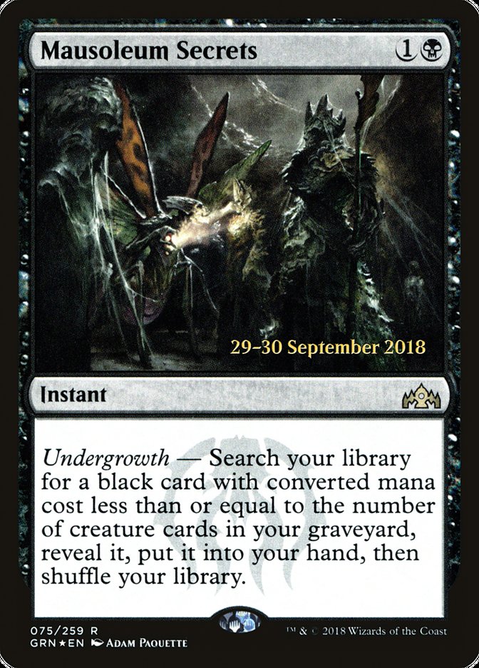 Mausoleum Secrets PGRN-75S Guilds of Ravnica Promos Magic card