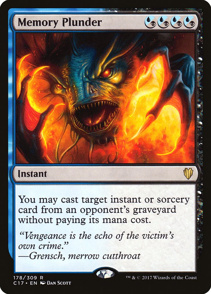 Memory Plunder C17-178 Commander 2017 Magic card