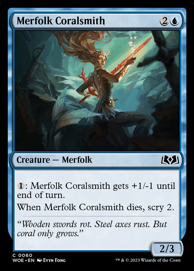 Merfolk Coralsmith WOE-60 Wilds of Eldraine Magic card