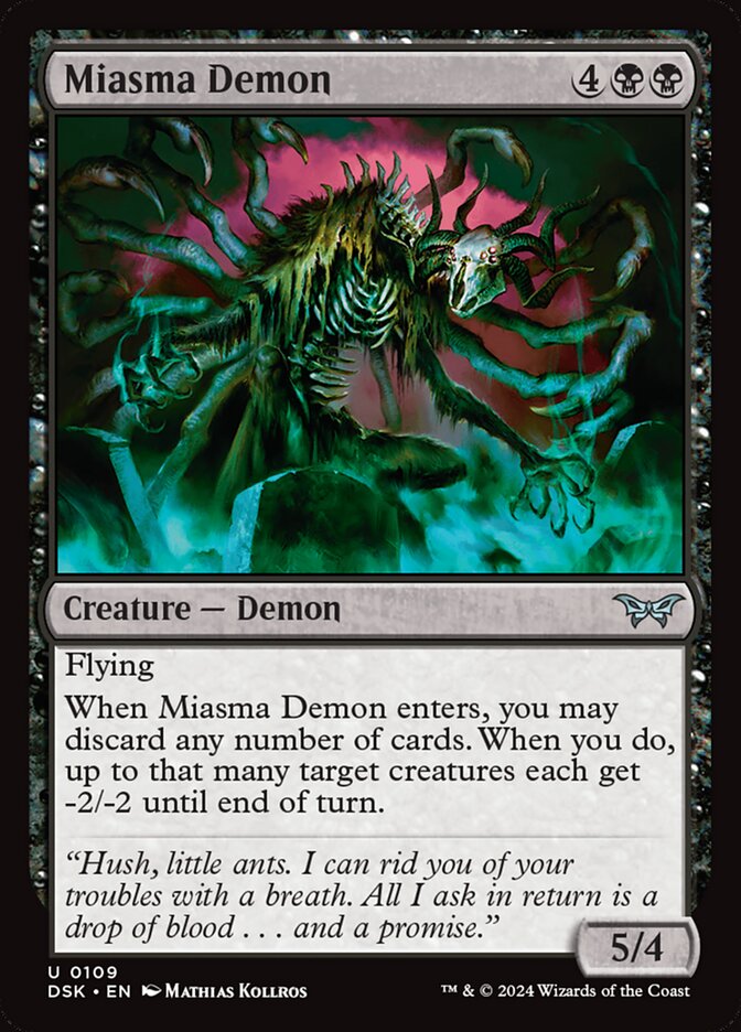 Miasma Demon DSK-109 Duskmourn: House of Horror Magic card