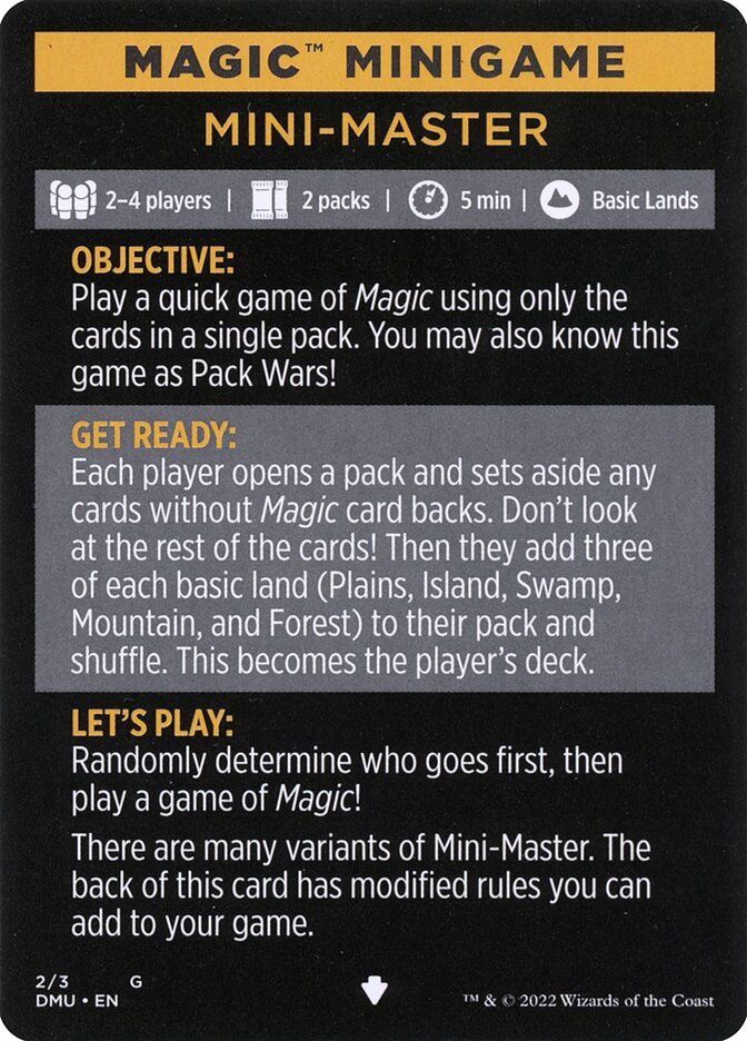 Mini-Master // Mini-Master (cont'd) MDMU-2 Dominaria United Minigames Magic card