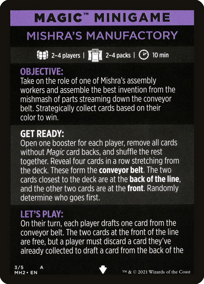 Mishra's Manufactory // Mishra's Manufactory (cont'd) MMH2-3 Modern Horizons 2 Minigames Magic card