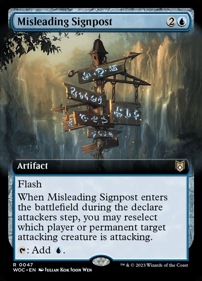 Misleading Signpost WOC-47 Wilds of Eldraine Commander Magic card