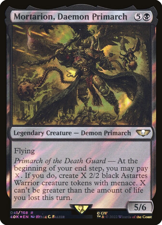 Mortarion, Daemon Primarch 40K-41STAR Warhammer 40,000 Commander Magic card