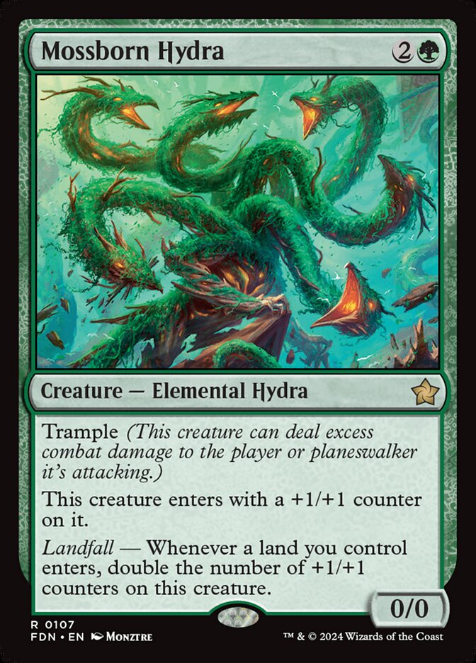 Mossborn Hydra FDN-107 Foundations Magic card