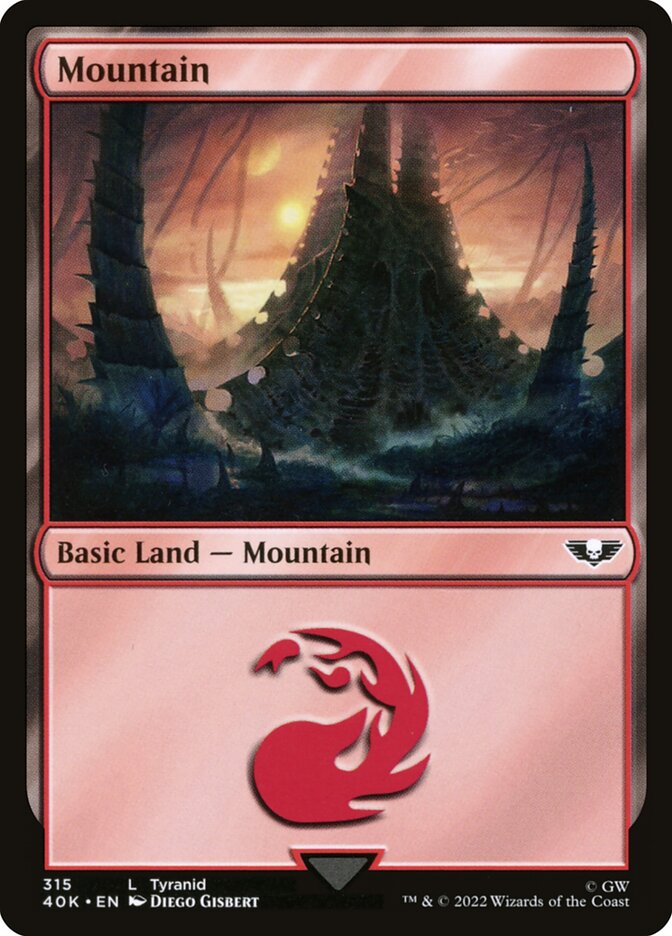 Mountain 40K-315 Warhammer 40,000 Commander Magic card