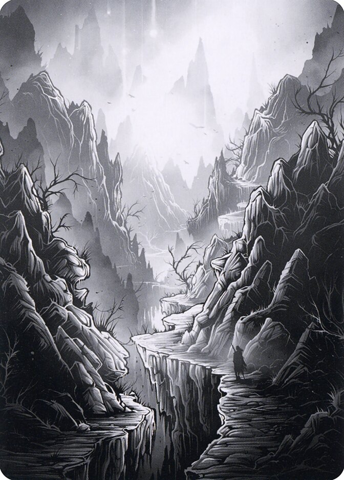 Mountain // Mountain AMID-79 Midnight Hunt Art Series Magic card
