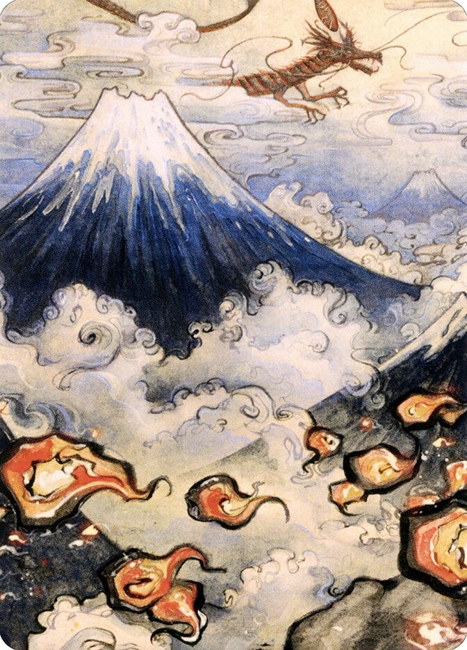 Mountain // Mountain ANEO-78 Neon Dynasty Art Series Magic card
