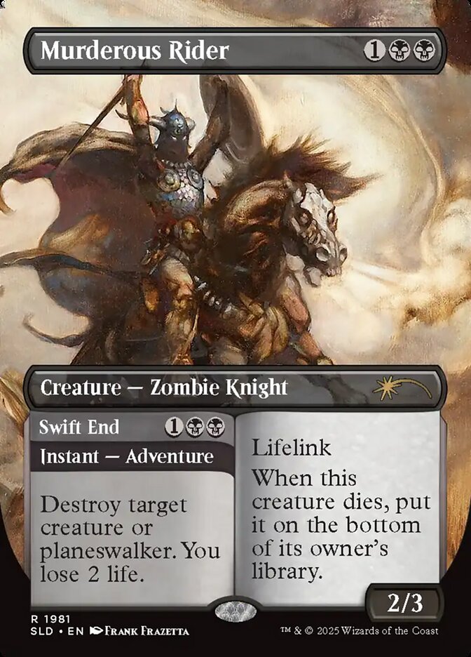 Murderous Rider // Swift End SLD-1981 Secret Lair Drop Magic card