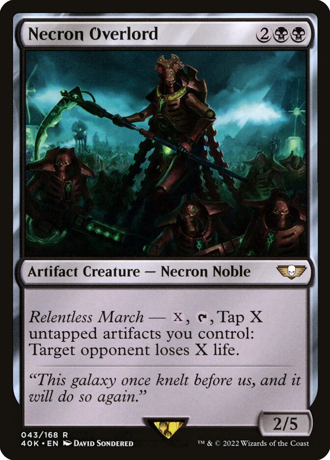 Necron Overlord 40K-43 Warhammer 40,000 Commander Magic card