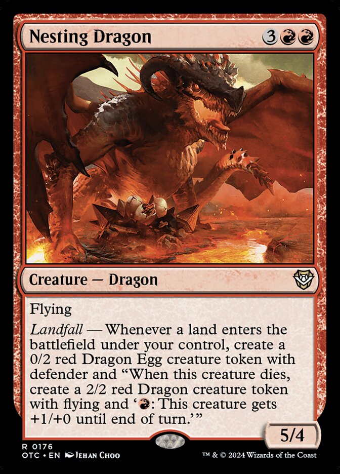 Nesting Dragon OTC-176 Outlaws of Thunder Junction Commander Magic card