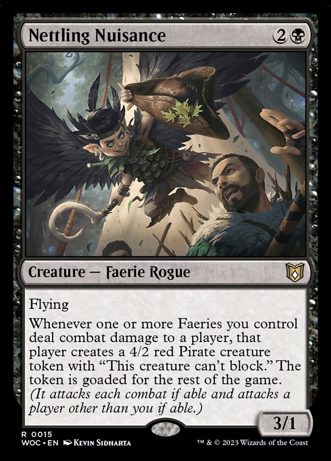 Nettling Nuisance WOC-15 Wilds of Eldraine Commander Magic card