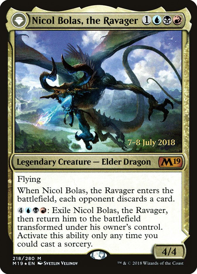 Nicol Bolas, the Ravager // Nicol Bolas, the Arisen PM19-218S Core Set 2019 Promos Magic card