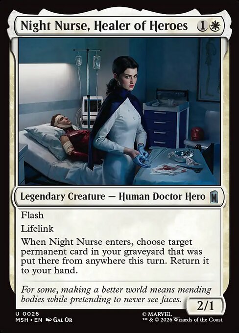 Night Nurse, Healer of Heroes MSH-26 Marvel Super Heroes Magic card