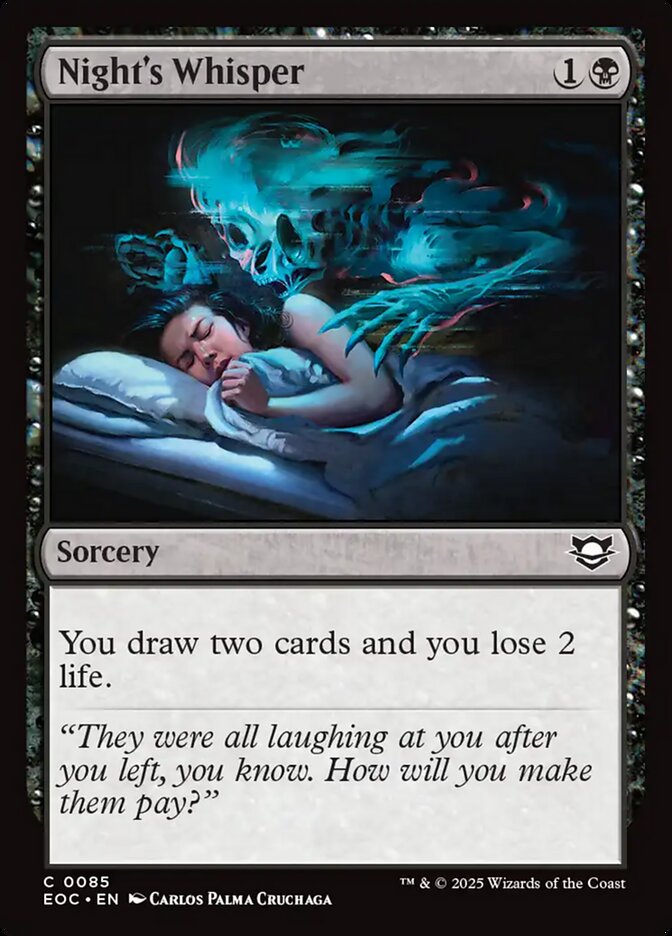 Night's Whisper EOC-85 Edge of Eternities Commander Magic card