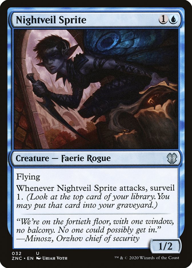 Nightveil Sprite ZNC-32 Zendikar Rising Commander Magic card