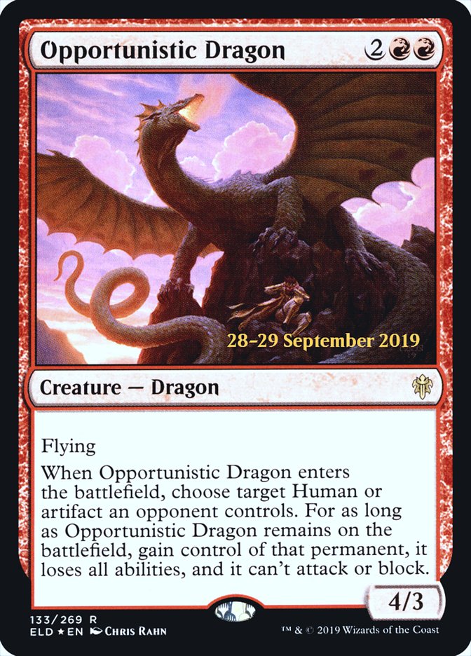 Opportunistic Dragon PELD-133S Throne of Eldraine Promos Magic card
