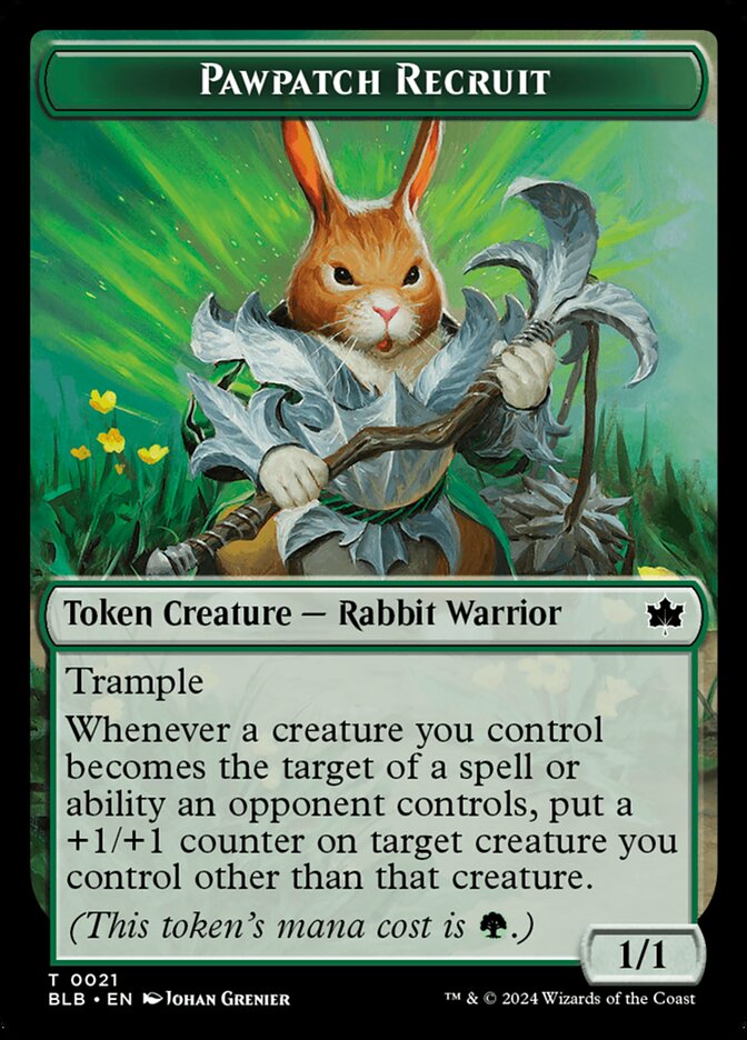 Pawpatch Recruit TBLB-21 Bloomburrow Tokens Magic card