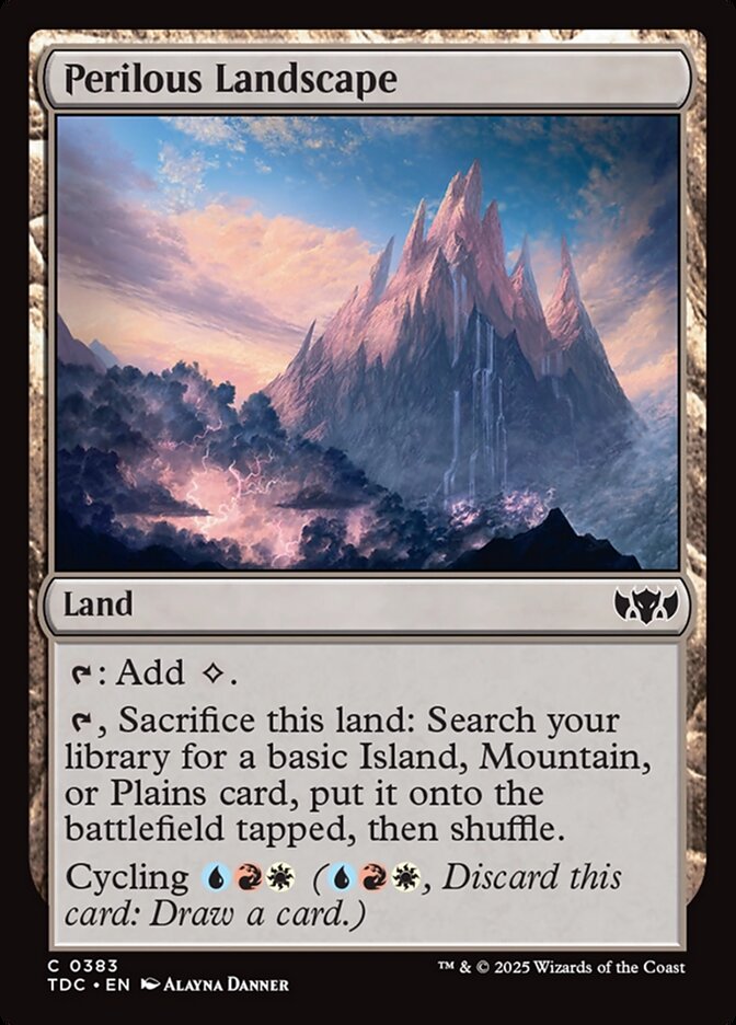 Perilous Landscape TDC-383 Tarkir: Dragonstorm Commander Magic card