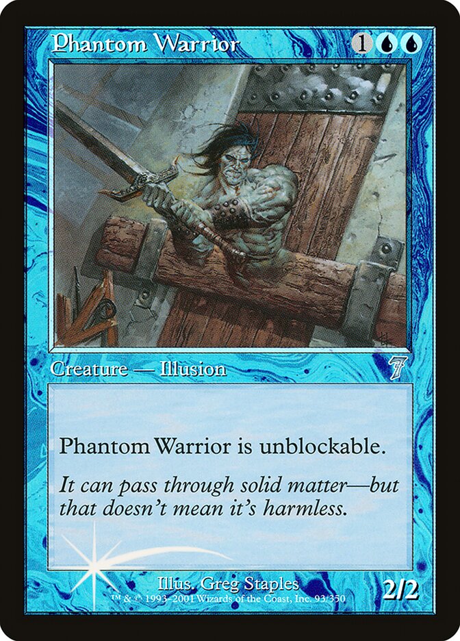 Phantom Warrior 7ED-93STAR Seventh Edition Magic card